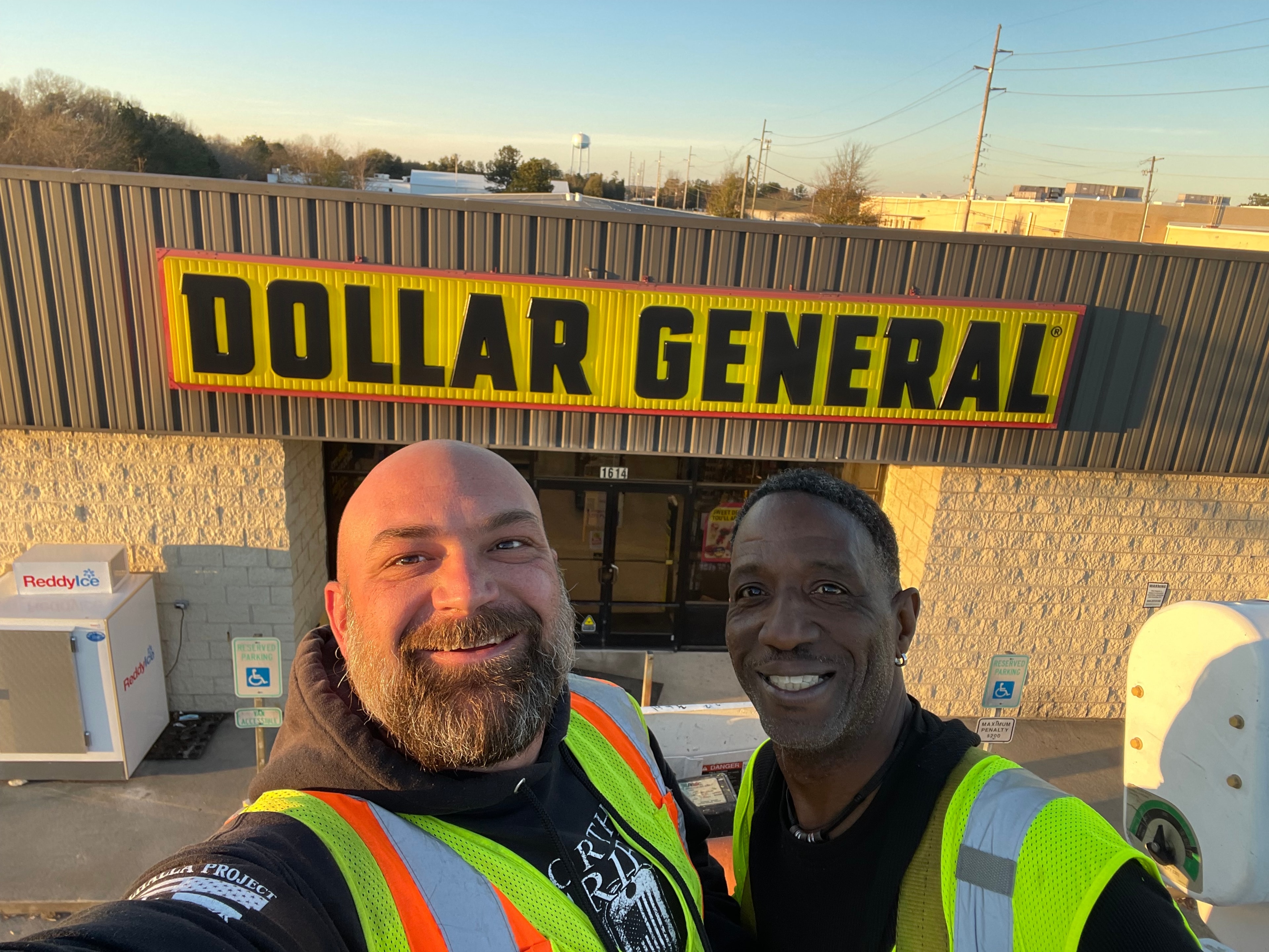 SOC crew at Dollar General sign installation
