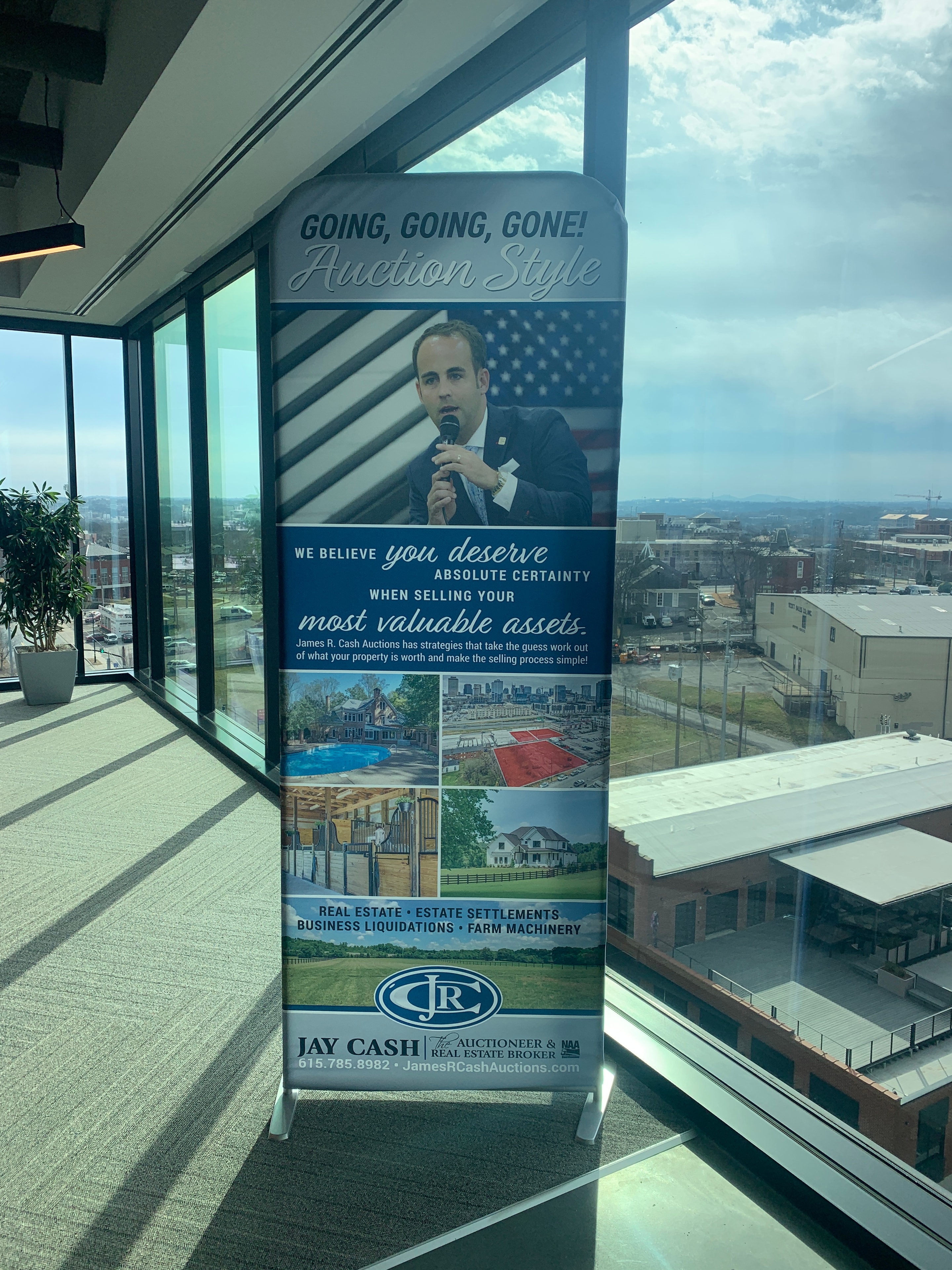 Jay Cash Auctions real estate auction event banner by SOC