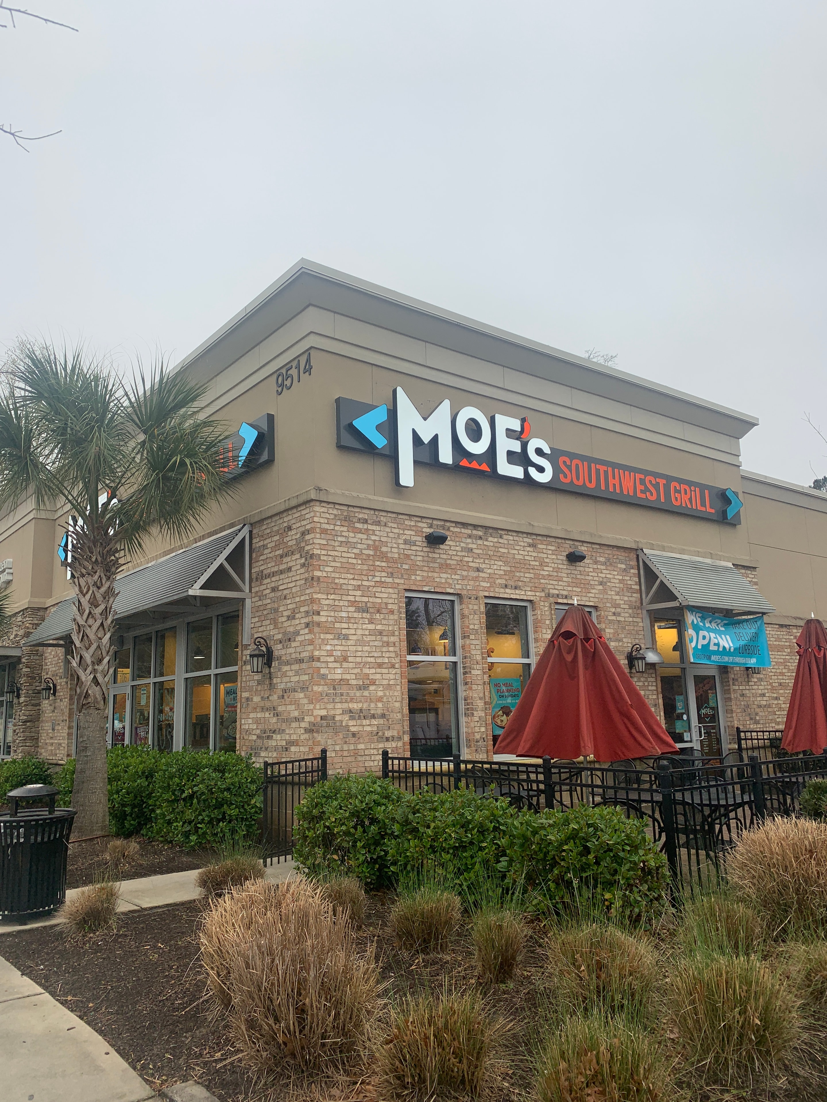 Moe's Southwest Grill exterior storefront sign installed by SOC